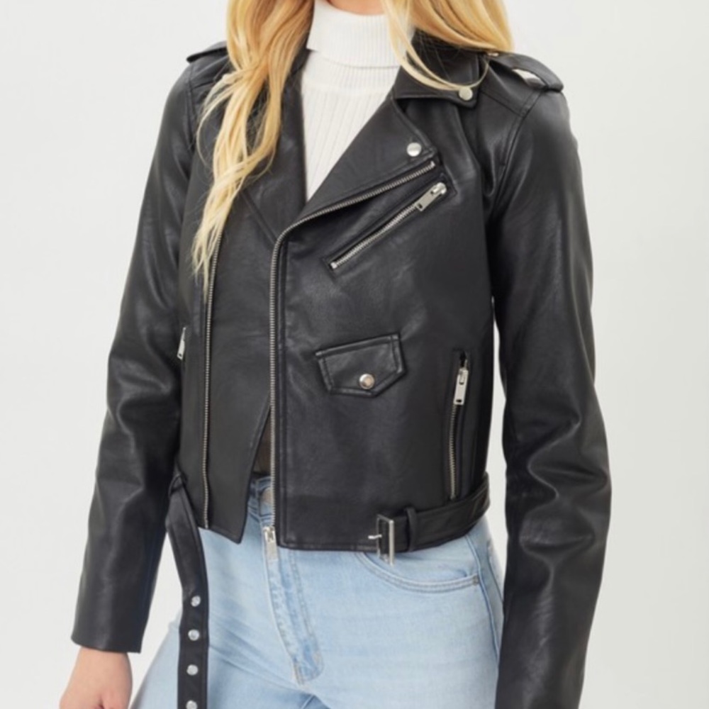 MAYA FAUX LEATHER JACKET